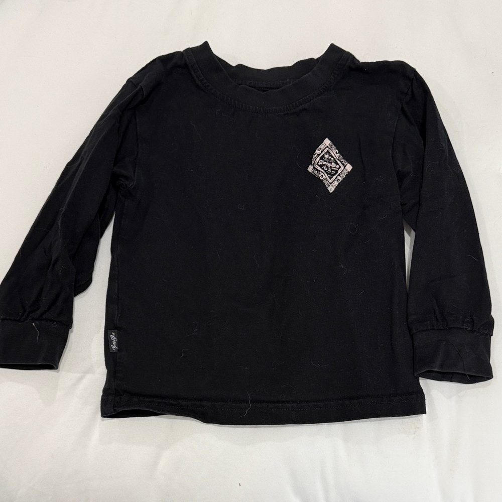 Black Long-Sleeve Graphic Tee for Kids